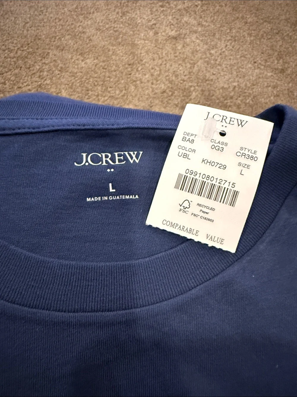 J. Crew Navy Short-Sleeve Tee with Red Convertible Graphic